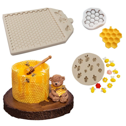 Honeycomb Block Textured Silicone Mold Bee Fondant Chocolate Cake Mold, Mk-2019 Light Gray, Mk-2340 Light Gray, Mk-2373 Pink, Mk-2373 Light Gray - DealBuddy