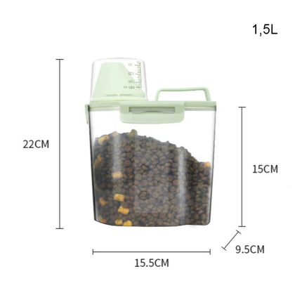 Pet Food Storage Bucket 4 Snap Dog Food Moisture Proof Sealed Storage Tank, 1.5L, 2.5L - DealBuddy