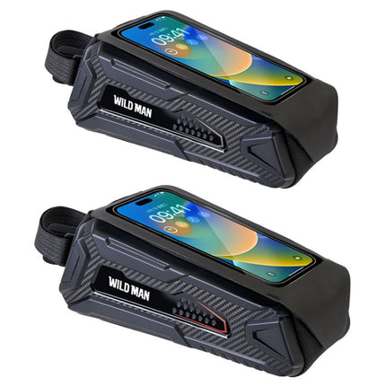 WILD MAN M90 EVA Hard Shell Mountain Bike Mobile Phone Touch Screen Waterproof Front Beam Bag - DealBuddy