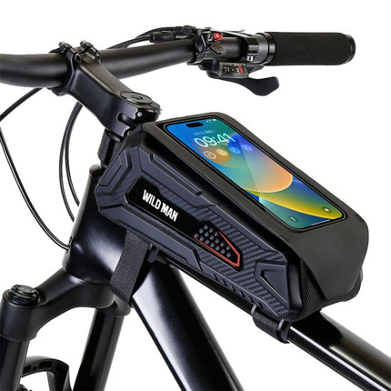 WILD MAN M90 EVA Hard Shell Mountain Bike Mobile Phone Touch Screen Waterproof Front Beam Bag - DealBuddy