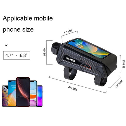 WILD MAN M90 EVA Hard Shell Mountain Bike Mobile Phone Touch Screen Waterproof Front Beam Bag - DealBuddy