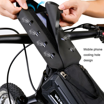 WILD MAN M90 EVA Hard Shell Mountain Bike Mobile Phone Touch Screen Waterproof Front Beam Bag - DealBuddy