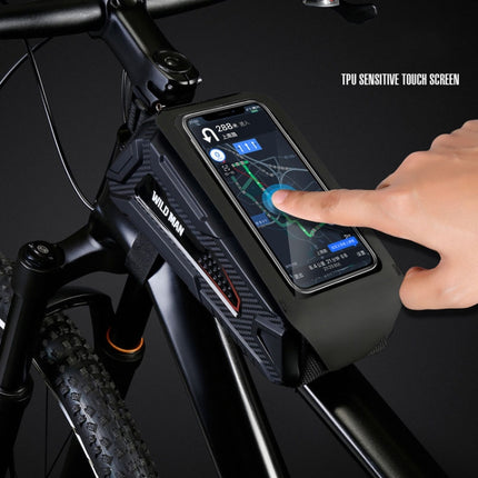 WILD MAN M90 EVA Hard Shell Mountain Bike Mobile Phone Touch Screen Waterproof Front Beam Bag - DealBuddy