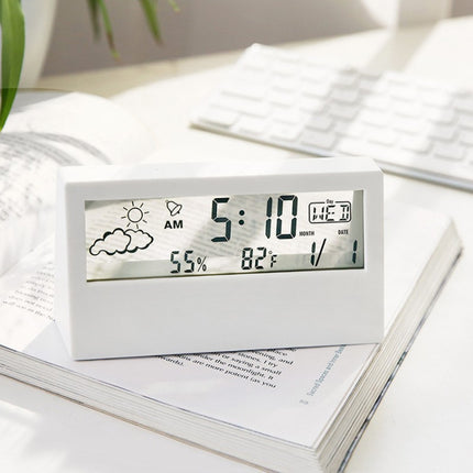 LCD Electronic Desk Clock Digital Display Multifunctional Temperature And Humidity Meter Alarm Clock