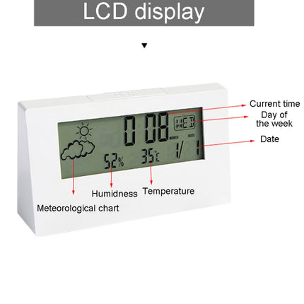 LCD Electronic Desk Clock Digital Display Multifunctional Temperature And Humidity Meter Alarm Clock