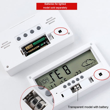LCD Electronic Desk Clock Digital Display Multifunctional Temperature And Humidity Meter Alarm Clock