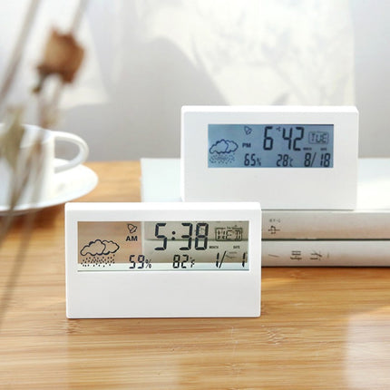 LCD Electronic Desk Clock Digital Display Multifunctional Temperature And Humidity Meter Alarm Clock