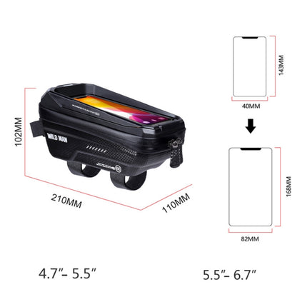 WILD MAN MS66 1.2L EVA Hard Shell Bicycle Front Beam Bag Cycling Touch Screen Phone Bag - DealBuddy