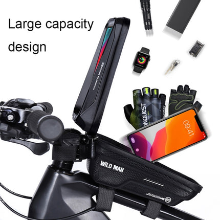 WILD MAN MS66 1.2L EVA Hard Shell Bicycle Front Beam Bag Cycling Touch Screen Phone Bag - DealBuddy