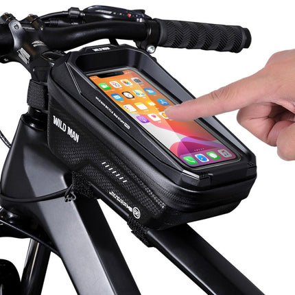WILD MAN MS66 1.2L EVA Hard Shell Bicycle Front Beam Bag Cycling Touch Screen Phone Bag - DealBuddy