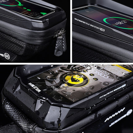 WILD MAN MS66 1.2L EVA Hard Shell Bicycle Front Beam Bag Cycling Touch Screen Phone Bag - DealBuddy