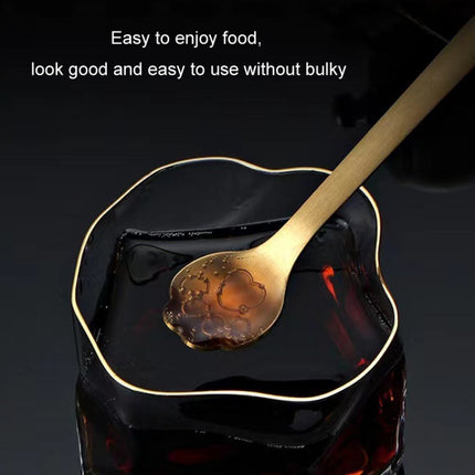 Stainless Steel Coffee Stirring Spoon Ice Cream Cartoon Cat Paw Spoon