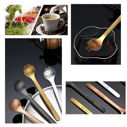Stainless Steel Coffee Stirring Spoon Ice Cream Cartoon Cat Paw Spoon