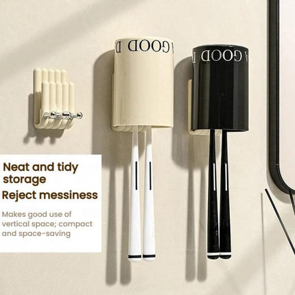 Electric Toothbrush Holder Minimalist Wall-Mounted Toothbrush Mouthwash Cup Hanging Storage Rack - DealBuddy