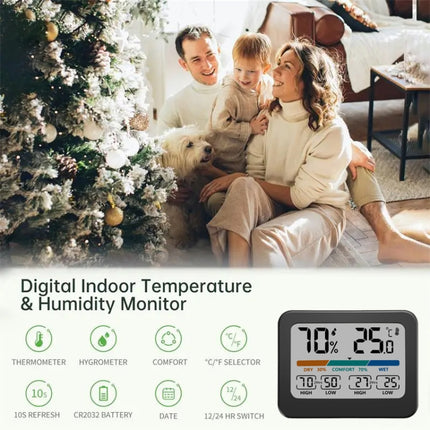 Indoor Temperature And Humidity Monitor LCD Digital Thermometer Hygrometer Weather Station - DealBuddy