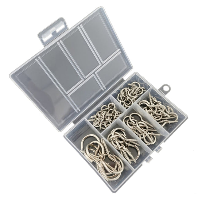75pcs /Box Screw-in Ceiling Hook Set Home Storage Wall Cup Hook Lamp Hook