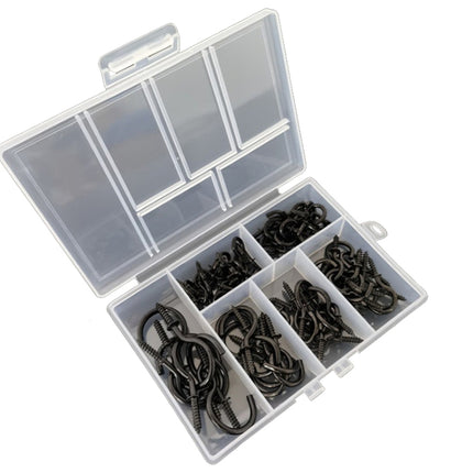 75pcs /Box Screw-in Ceiling Hook Set Home Storage Wall Cup Hook Lamp Hook