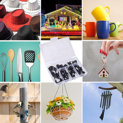 75pcs /Box Screw-in Ceiling Hook Set Home Storage Wall Cup Hook Lamp Hook