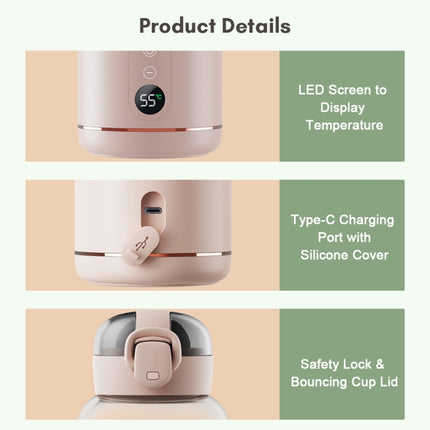 300ml Wireless Instant Water Warmer Electric Kettle for Baby Formula With 5200 mAh Battery Capacity, 300ml  5200 mAh (White), 300ml 5200 mAh (Pink), 300ml  5200 mAh (Blue)