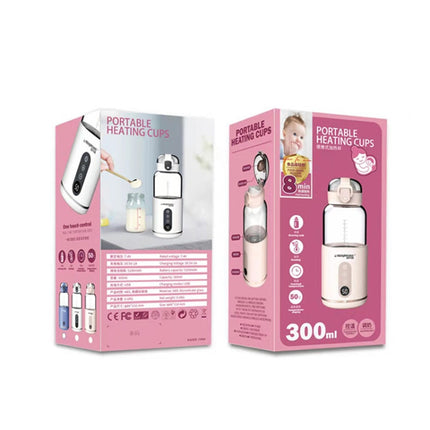 300ml Wireless Instant Water Warmer Electric Kettle for Baby Formula With 5200 mAh Battery Capacity, 300ml  5200 mAh (White), 300ml 5200 mAh (Pink), 300ml  5200 mAh (Blue)