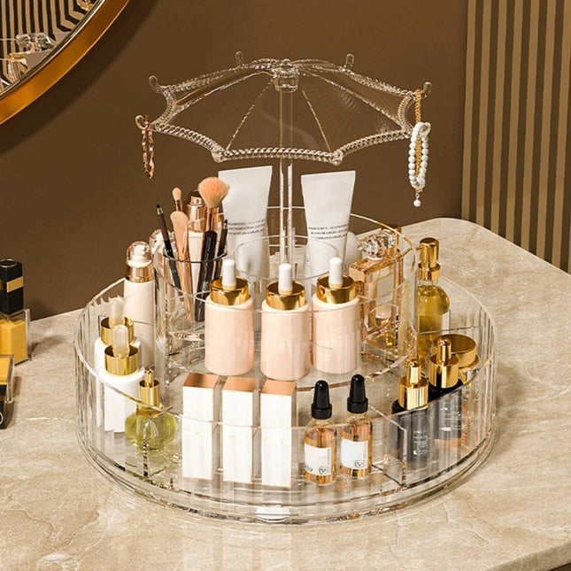 Cosmetic Storage Box Large Capacity Rotating Brush Tube