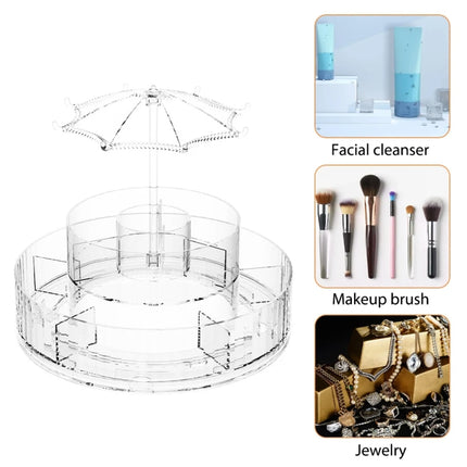 Cosmetic Storage Box Large Capacity Rotating Brush Tube