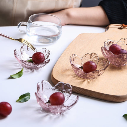 5pcs /Set Hammer Glass Cherry Blossom Dish House Sauce Plate Small Dish