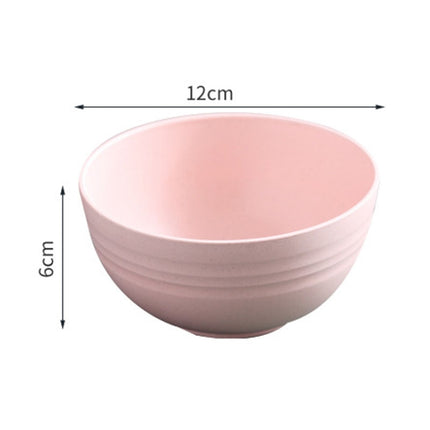 5pcs 4.5 Inch Wheat Straw Bowl House Children Small Bowl Plastic Soup Bowl