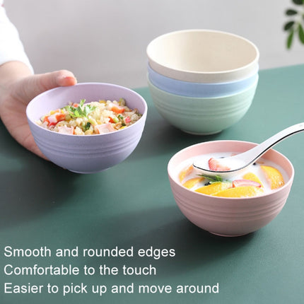 5pcs 4.5 Inch Wheat Straw Bowl House Children Small Bowl Plastic Soup Bowl