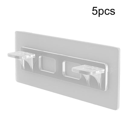 5pcs Adhesive Shelf Support Plastic Closet Cabinet Shelf Support Clip Punch Free Wall Hanger Sticker