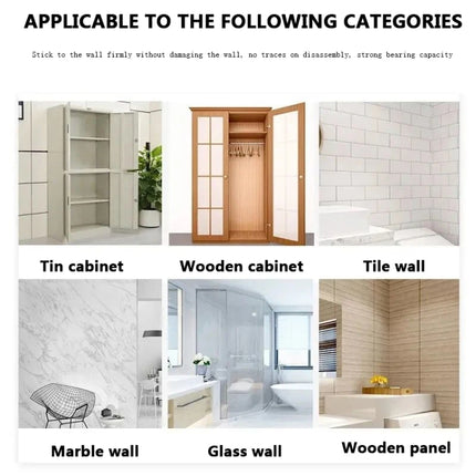 5pcs Adhesive Shelf Support Plastic Closet Cabinet Shelf Support Clip Punch Free Wall Hanger Sticker