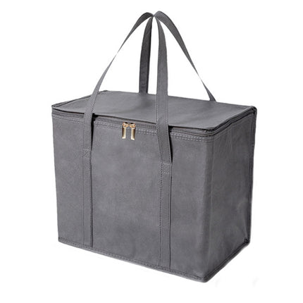 Non-Woven Bento Aluminum Foil Thermal Bag Takeaway Lunch Bag With Bottom Plate, 41x26x33cm - DealBuddy