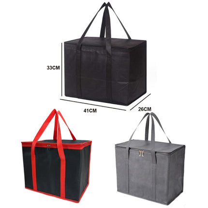 Non-Woven Bento Aluminum Foil Thermal Bag Takeaway Lunch Bag With Bottom Plate, 41x26x33cm - DealBuddy