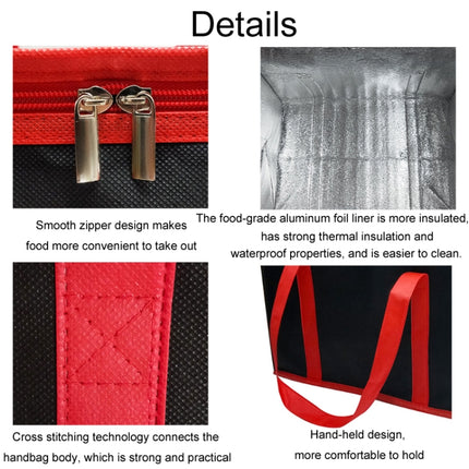 Non-Woven Bento Aluminum Foil Thermal Bag Takeaway Lunch Bag With Bottom Plate, 41x26x33cm - DealBuddy