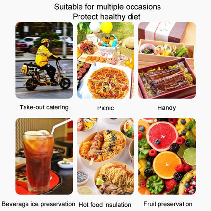 Non-Woven Bento Aluminum Foil Thermal Bag Takeaway Lunch Bag With Bottom Plate, 41x26x33cm - DealBuddy