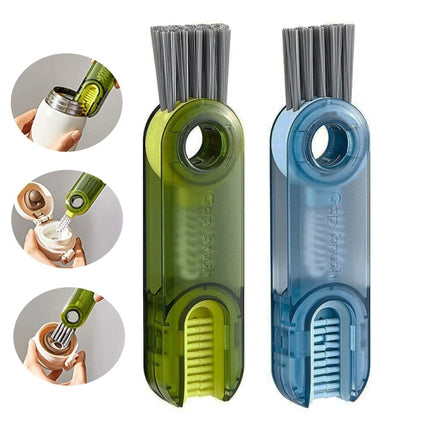 3 In 1 U Shaped Cup Lid Cleaning Brush Water Bottle Cover Groove Cleaner - DealBuddy