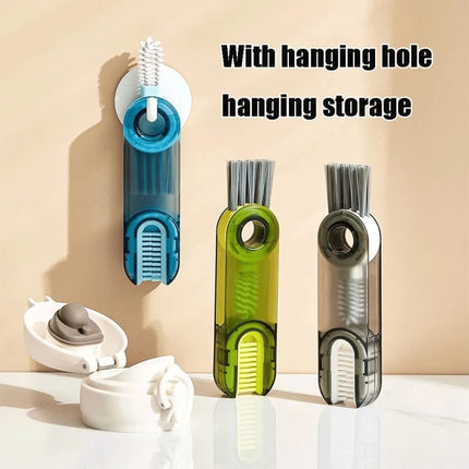 3 In 1 U shaped Cup Lid Cleaning Brush Water Bottle Cover Groove Cleaner