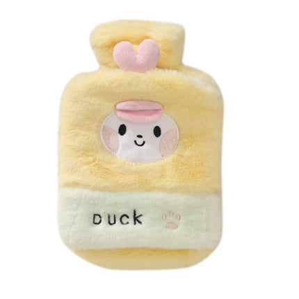1L Hot Water Bag Dual Hands Plush Cute Hand Warmer