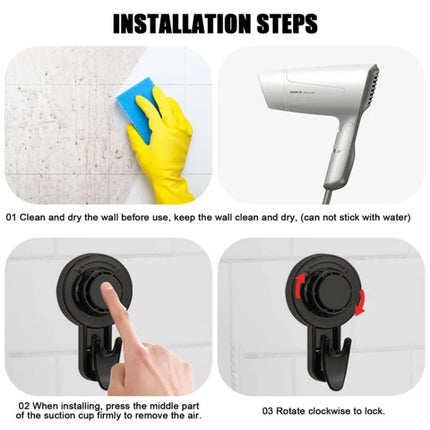 Wall Strong Suction Cup Hook Punch Free Rotating Multi-Purpose Hooks