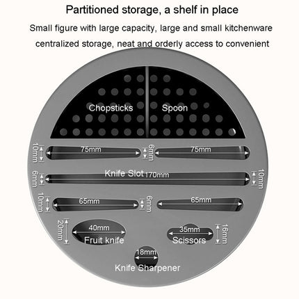 Home Thicken Knife Organizer Chopstick Cylinder Kitchen Drainage Countertop Shelf, Fixed (White), Fixed (Black), Fixed (Creamy), Rotary (White), Rotary (Black), Rotary (Creamy) - DealBuddy