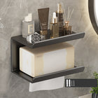 2 In 1 No-Punch Bathroom Shelf Household Paper Towel Cell Phone Toiletries Storage Rack