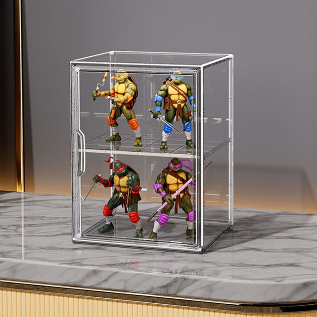 Stackable Transparent Storage Box Magnetic Suction Bookcase Handbag Display Rack