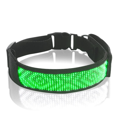 LED Display Pet Collar Rechargeable High Visibility DIY Single Color Collar - DealBuddy