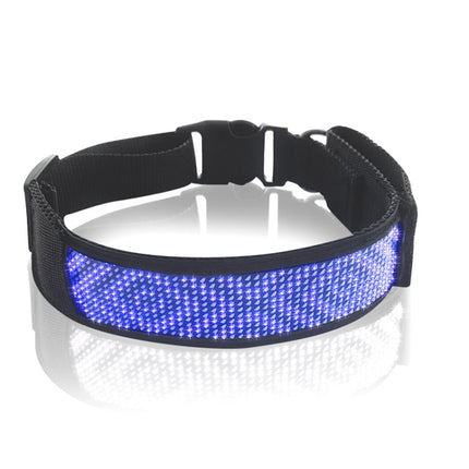 LED Display Pet Collar Rechargeable High Visibility DIY Single Color Collar - DealBuddy