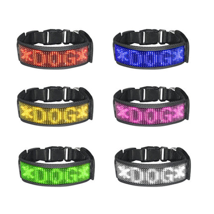 LED Display Pet Collar Rechargeable High Visibility DIY Single Color Collar - DealBuddy
