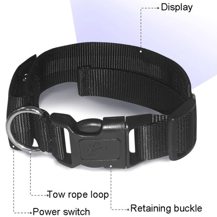 LED Display Pet Collar Rechargeable High Visibility DIY Single Color Collar - DealBuddy