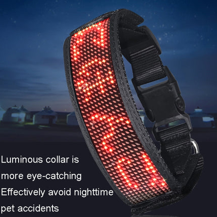 LED Display Pet Collar Rechargeable High Visibility DIY Single Color Collar - DealBuddy