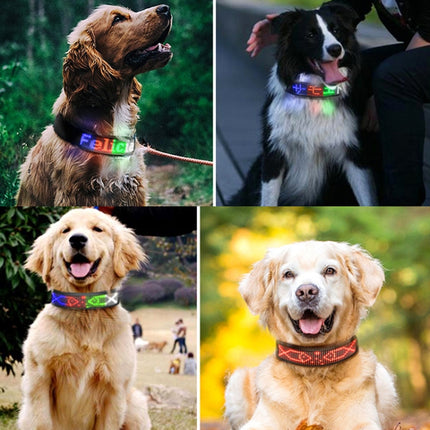 LED Display Pet Collar Rechargeable High Visibility DIY Single Color Collar - DealBuddy