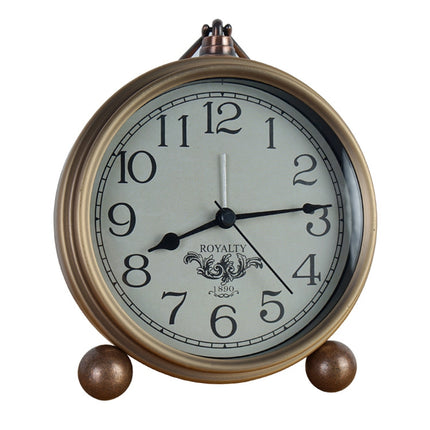 Retro Iron Alarm Clock Simple Desktop Quartz Clock