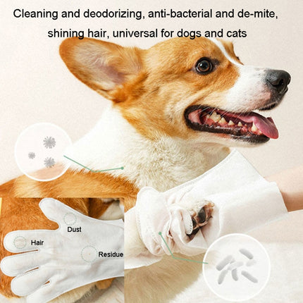 KIMHOME Pet No-Rinse Gloves Wipes Dogs Cats Bathing Deodorizing Cleaning Dry Cleaning Pet Supplies, 6pcs /Pack - DealBuddy